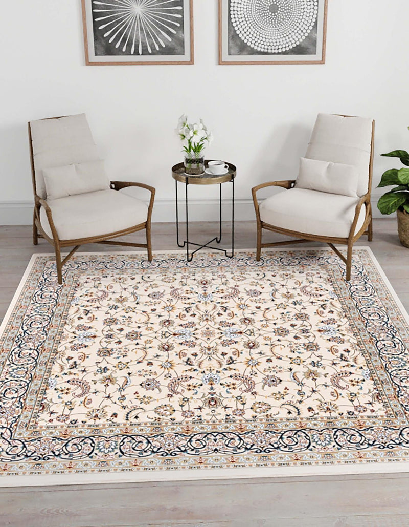 Persian Elegance Collection Area Rug -  Ardabil Square Ivory  lifestyle 41