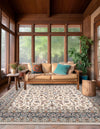 Persian Elegance Collection Area Rug -  Ardabil Square Ivory  lifestyle 217