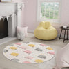 Playful Patterns Collection Area Rug -  Dazzle Round Ivory  lifestyle 45