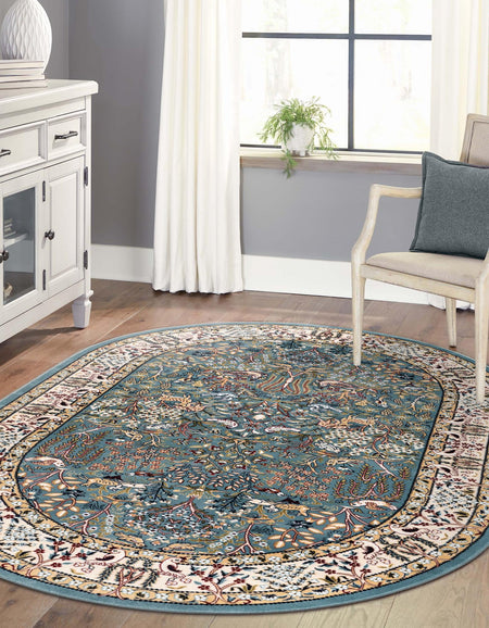 Persian Elegance Collection Area Rug -  Kerman (Blue)