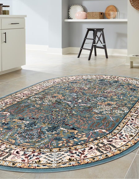 Persian Elegance Collection Area Rug -  Kerman (Blue)