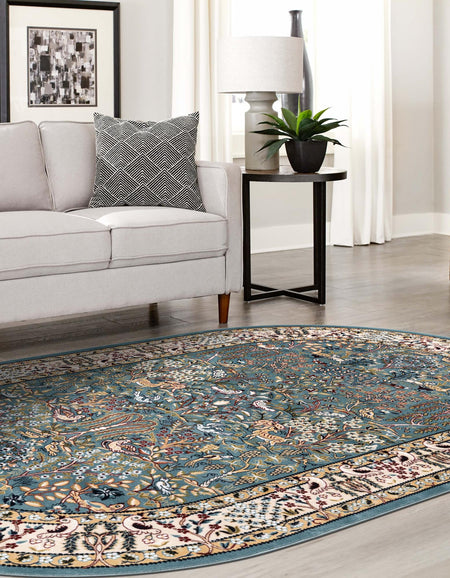 Persian Elegance Collection Area Rug -  Kerman (Blue)