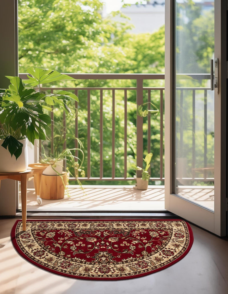 Isfahan Elegance Collection Area Rug - Naghsh-e Jahan (Burgundy) Hearth Burgundy  lifestyle 85