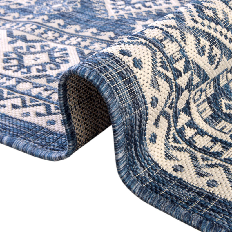 Tribal Terrace Treasures Collection Area Rug -  Incan Isle (Blue) Hearth Blue  lifestyle 8