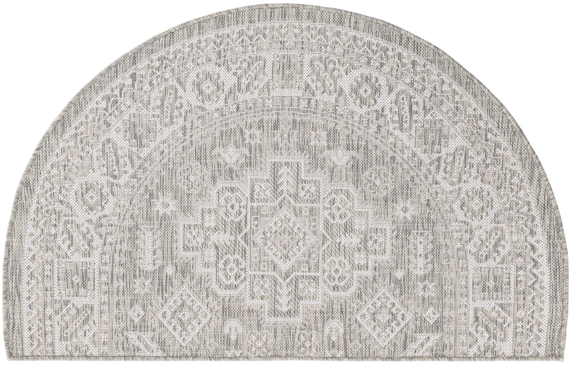 Tribal Terrace Treasures Collection Area Rug -  Incan Isle (Light Gray)