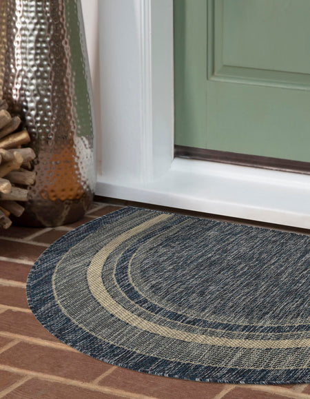 Terrace Fringe Collection Area Rug - Veranda (Blue)