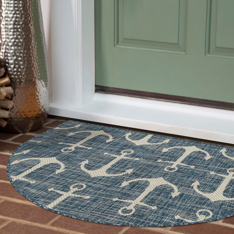 Seaside Haven Rugs Collection Area Rug - Sapphire (Blue) Hearth Blue  lifestyle 14