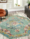 Brighton Terrace Collection Area Rug - Hove (Green) Octagon Green  lifestyle 79