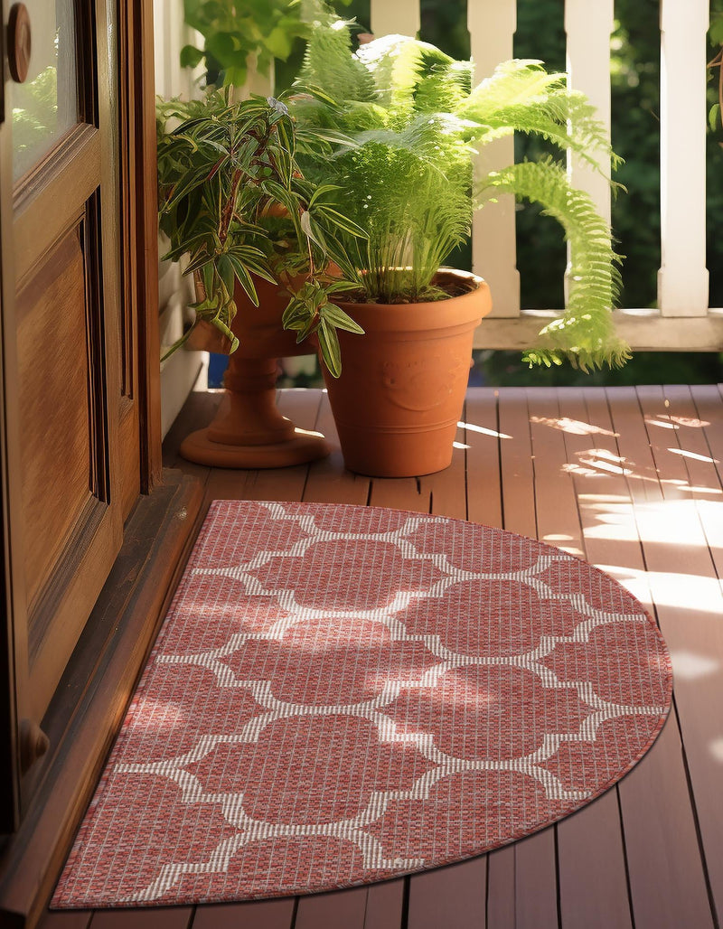 Garden Lattice Oasis Collection Area Rug - Arbor (Rust Red) Hearth Rust Red  lifestyle 4