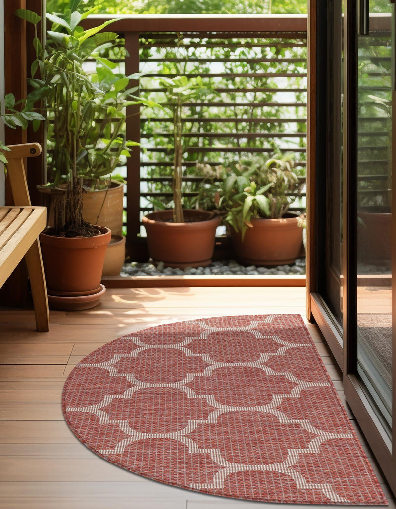 Garden Lattice Oasis Collection Area Rug - Arbor (Rust Red) Hearth Rust Red  lifestyle 5