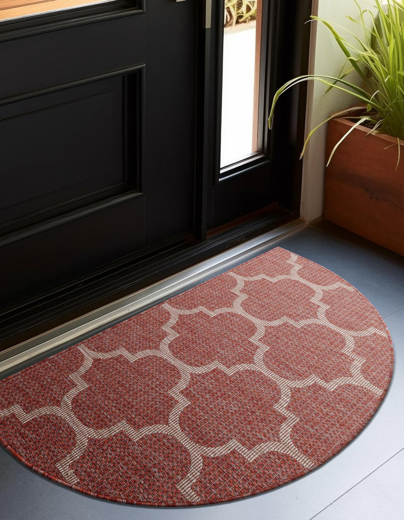 Garden Lattice Oasis Collection Area Rug - Arbor (Rust Red) Hearth Rust Red  lifestyle 6