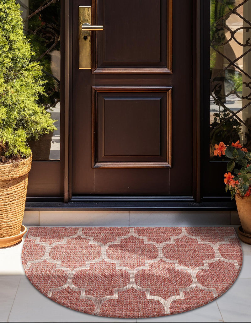 Garden Lattice Oasis Collection Area Rug - Arbor (Rust Red) Hearth Rust Red  lifestyle 9