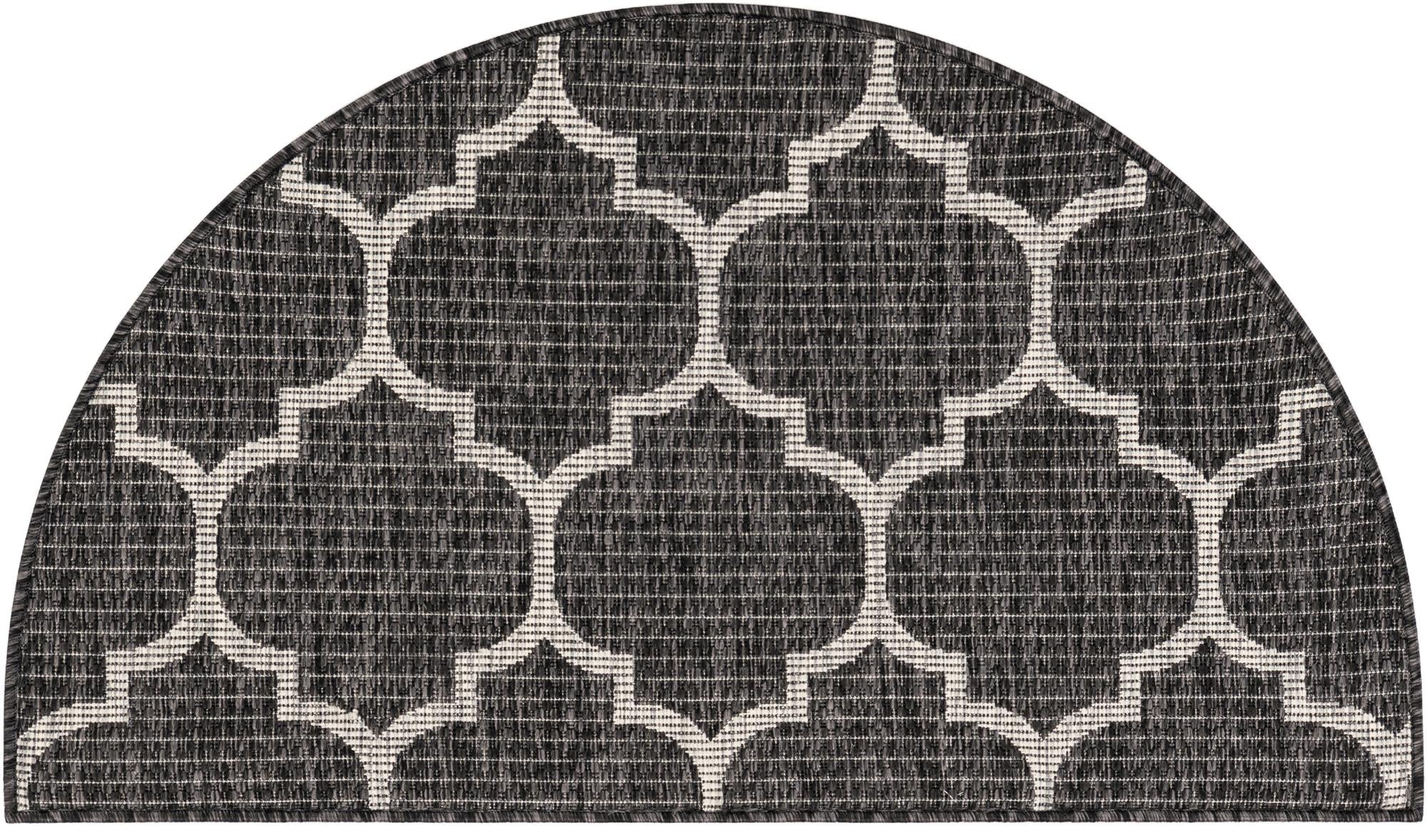 Seaside Lattice Collection Area Rug - Arbor (Black)