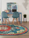 Brighton Terrace Collection Area Rug - Hove (Blue) Oval Blue  lifestyle 24