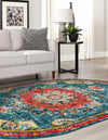 Brighton Terrace Collection Area Rug - Hove (Blue) Oval Blue  lifestyle 32