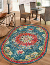 Brighton Terrace Collection Area Rug - Hove (Blue) Oval Blue  lifestyle 35