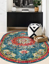 Brighton Terrace Collection Area Rug - Hove (Blue) Oval Blue  lifestyle 41