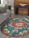 Brighton Terrace Collection Area Rug - Hove (Blue) Oval Blue  lifestyle 47