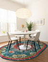 Brighton Terrace Collection Area Rug - Hove (Blue) Oval Blue  lifestyle 49