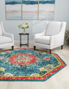 Brighton Terrace Collection Area Rug - Hove (Blue) Octagon Blue  lifestyle 25