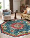 Brighton Terrace Collection Area Rug - Hove (Blue) Octagon Blue  lifestyle 47