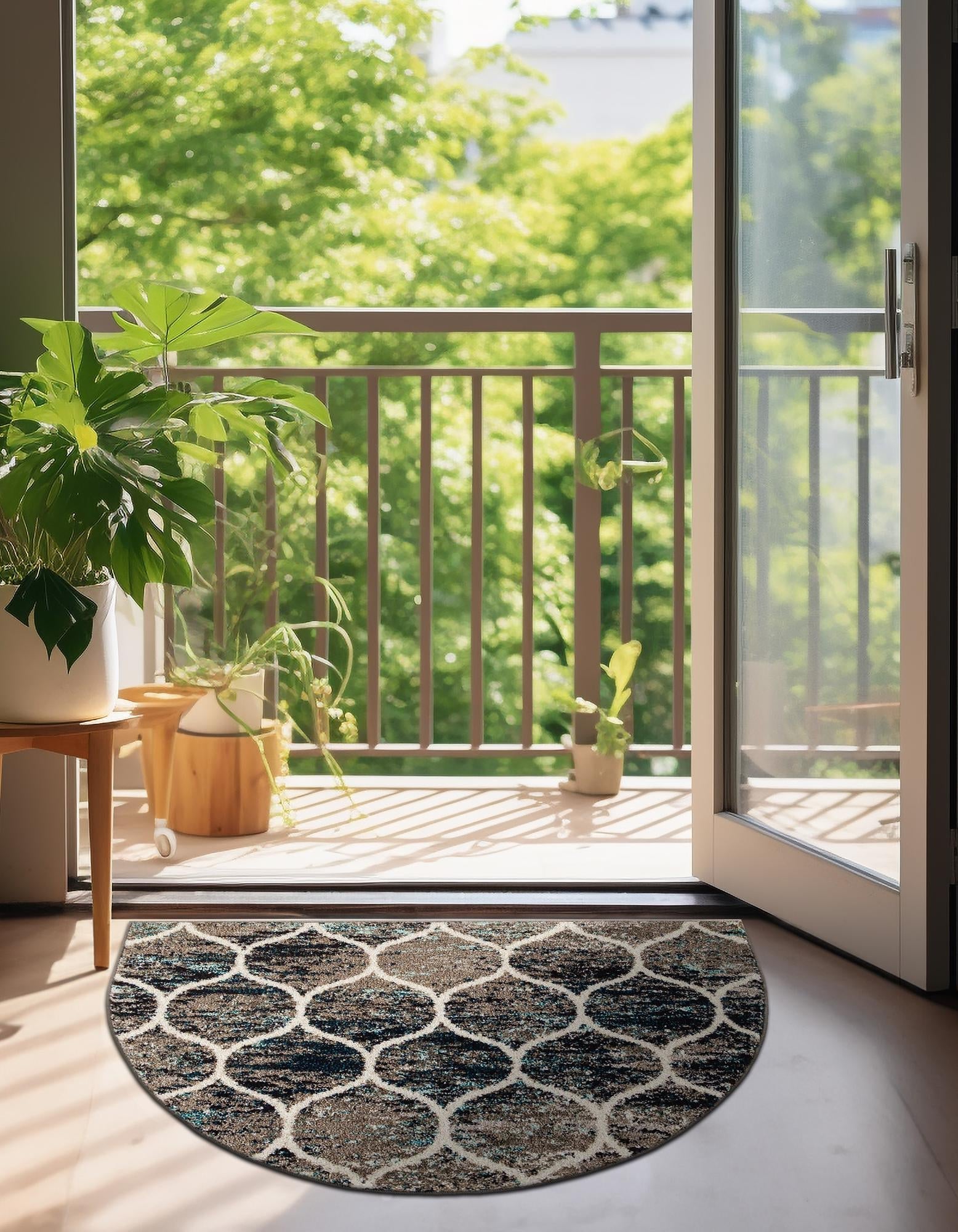 Trellis Mosaic Collection Area Rug -  Pergolatown (Blue Multi)