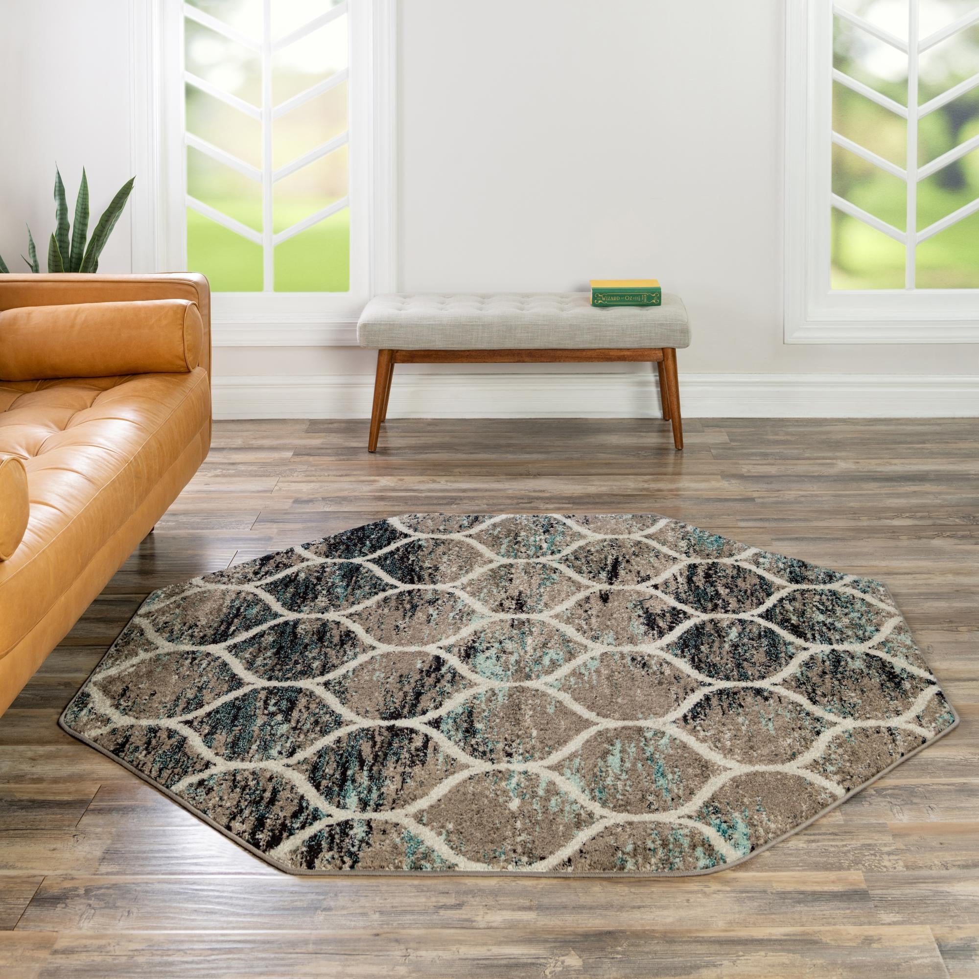 Trellis Mosaic Collection Area Rug -  Pergolatown (Blue Multi)