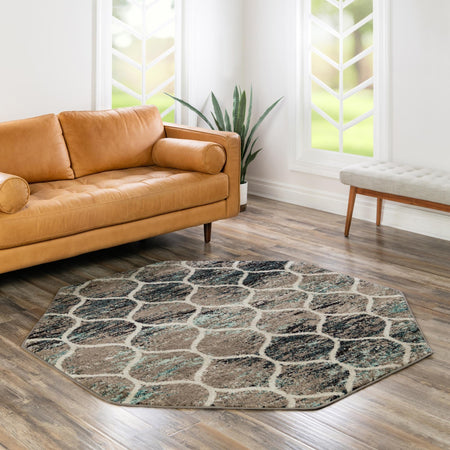 Trellis Mosaic Collection Area Rug -  Pergolatown (Blue Multi)