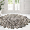 Woven Seaside Jute Collection Area Rug - Coastalhaven (Gray) Round Gray  lifestyle 28