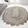 Woven Seaside Jute Collection Area Rug - Coastalhaven (Gray) Oval Gray  lifestyle 29