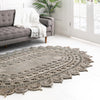 Woven Seaside Jute Collection Area Rug - Coastalhaven (Gray) Oval Gray  lifestyle 31