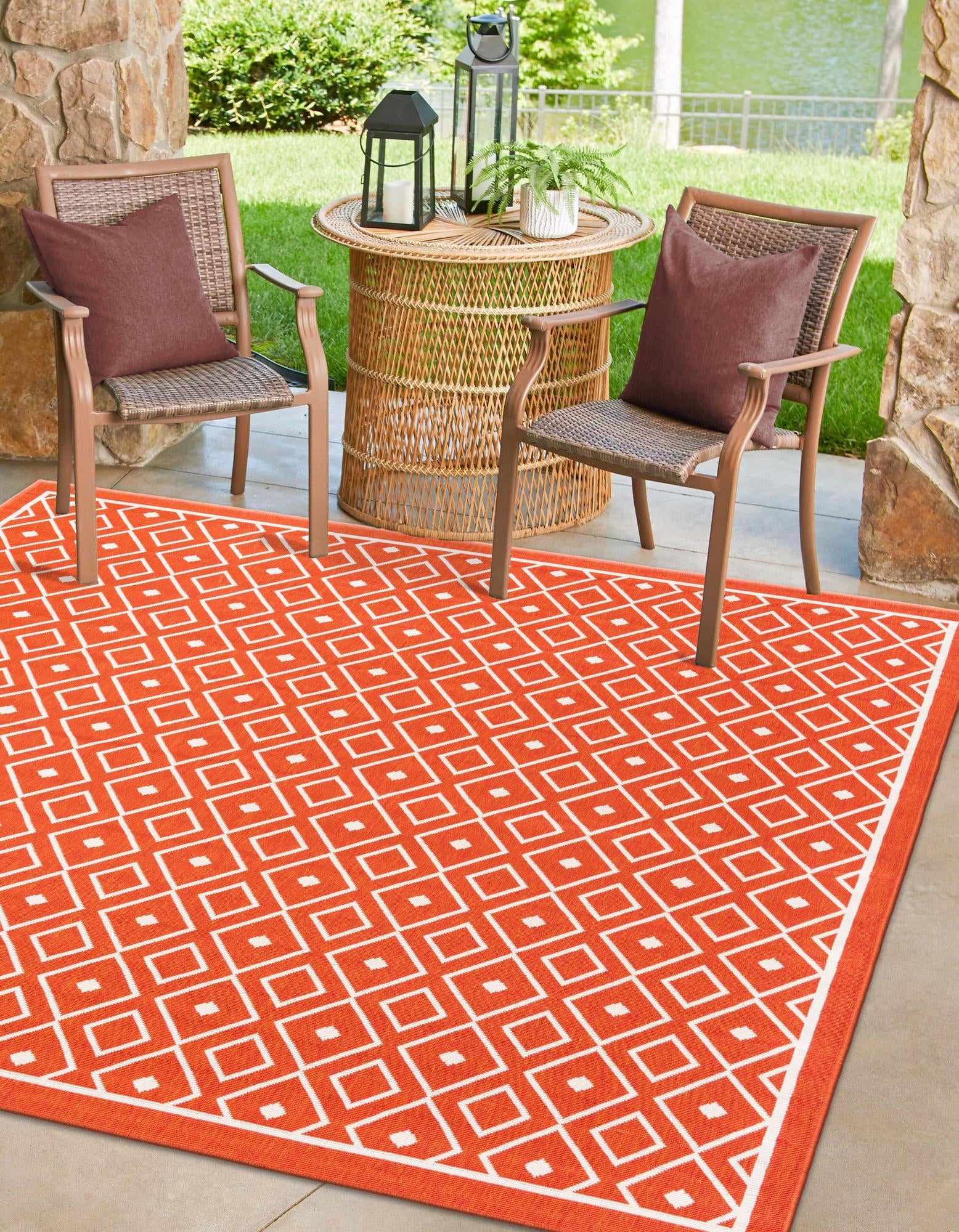 Seaside Lattice Collection Area Rug - Brighton