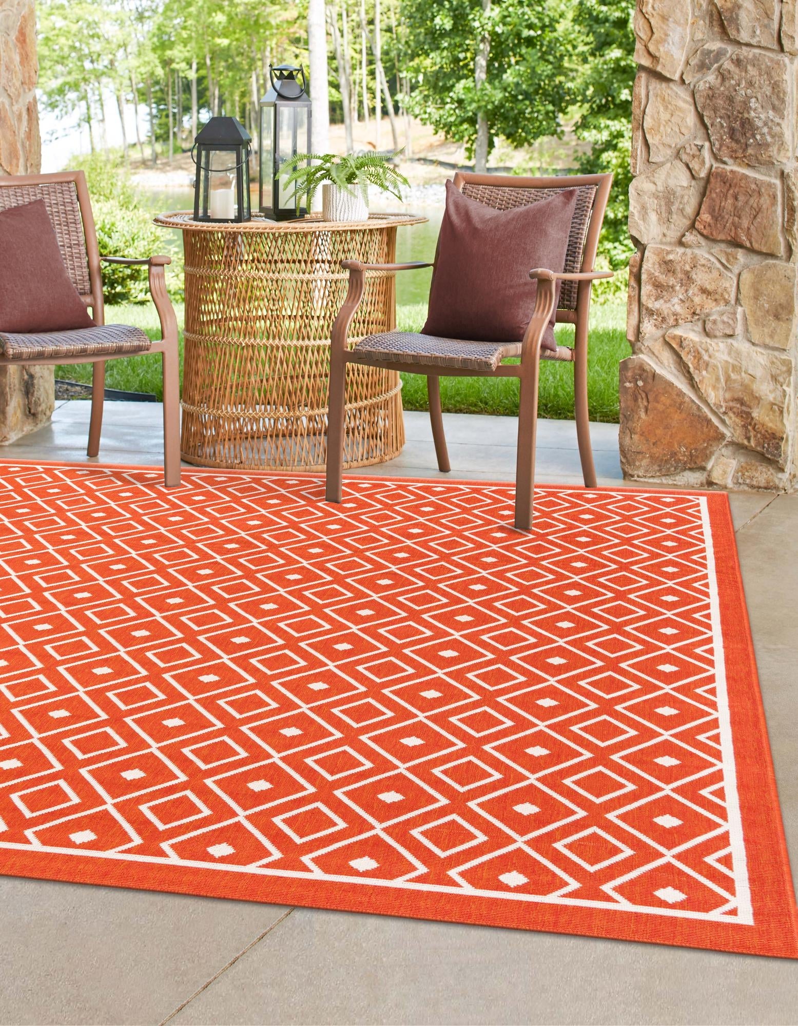 Seaside Lattice Collection Area Rug - Brighton