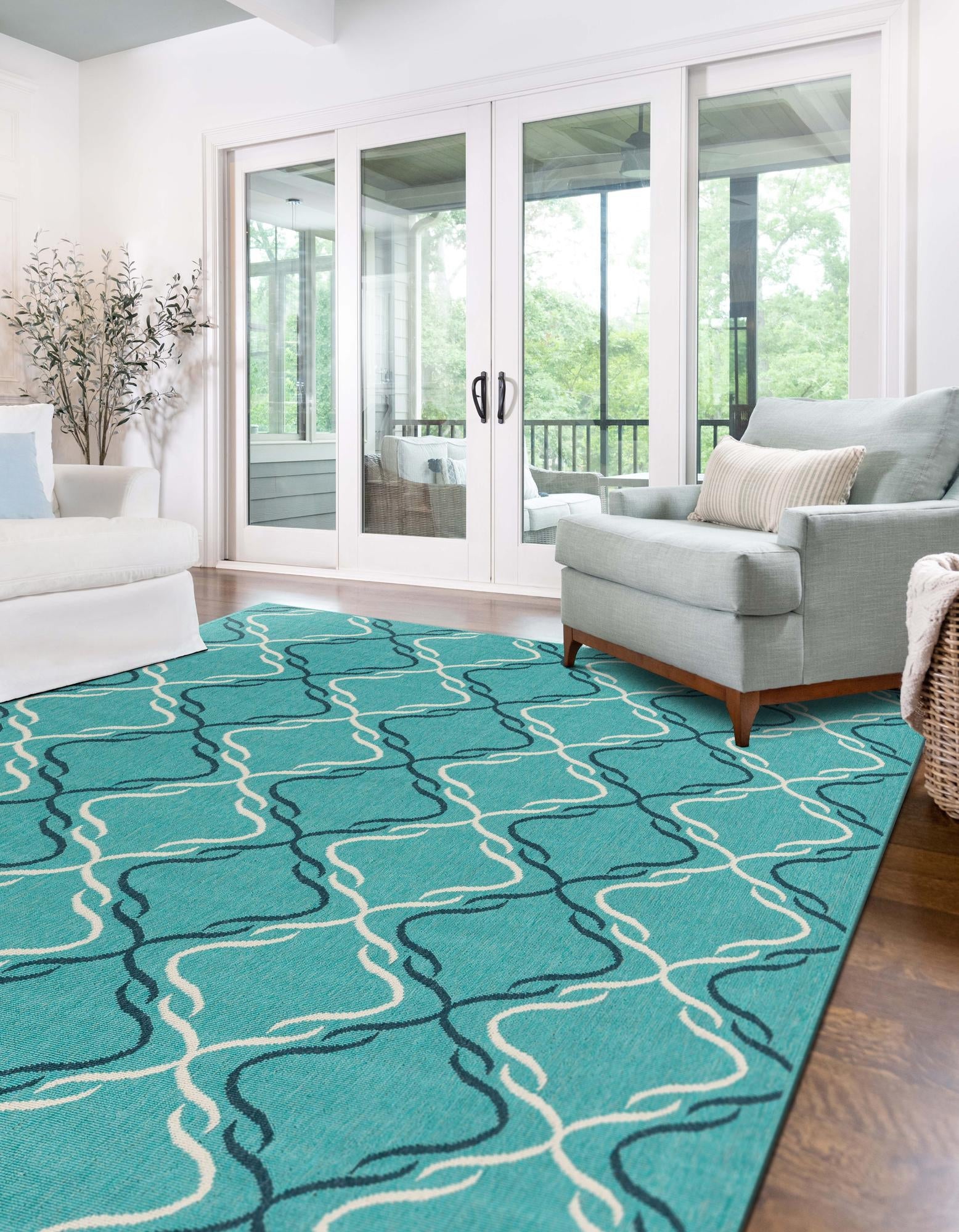 Seaside Lattice Collection Area Rug -  Hastings