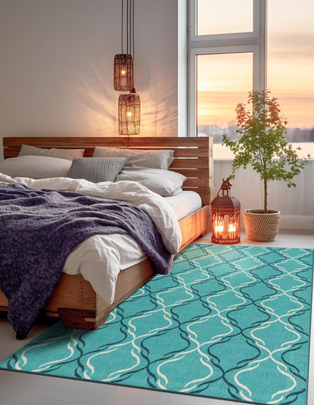 Seaside Lattice Collection Area Rug -  Hastings