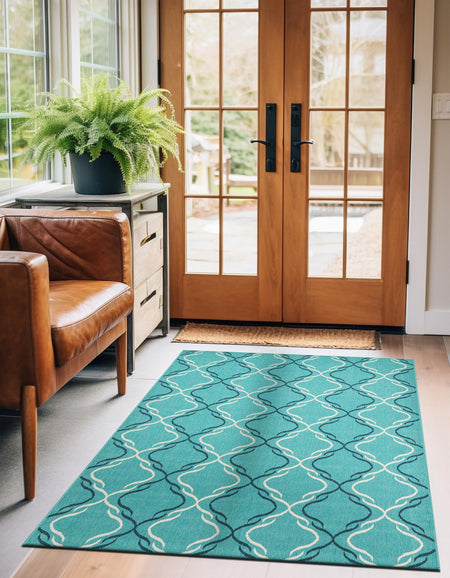 Seaside Lattice Collection Area Rug -  Hastings