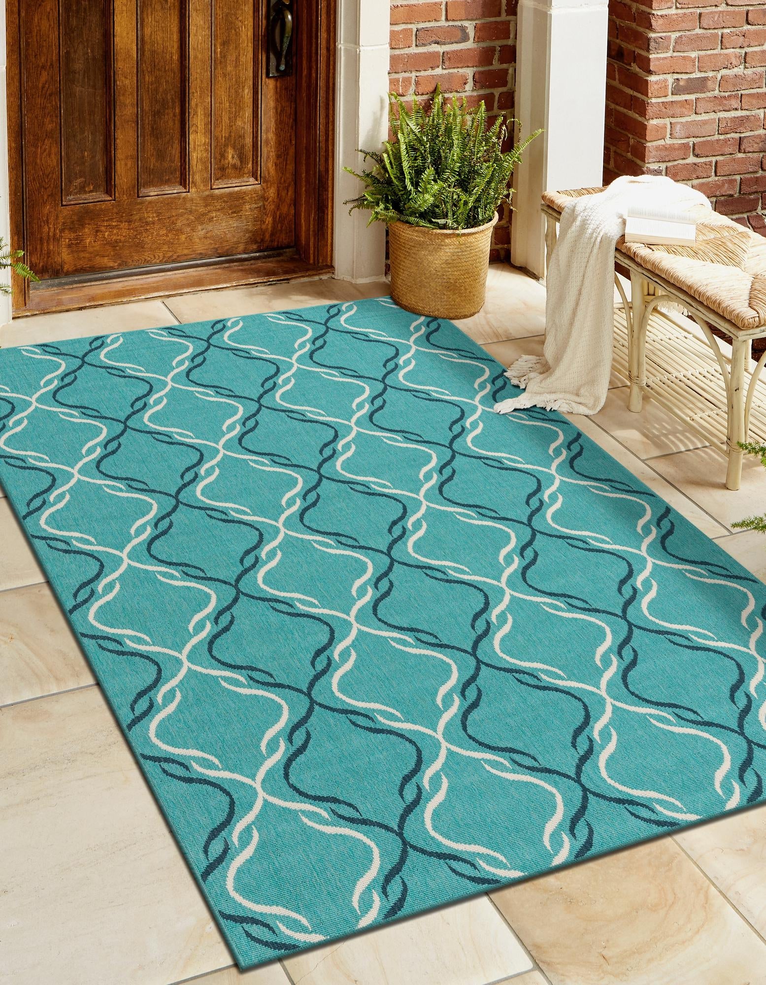 Seaside Lattice Collection Area Rug -  Hastings