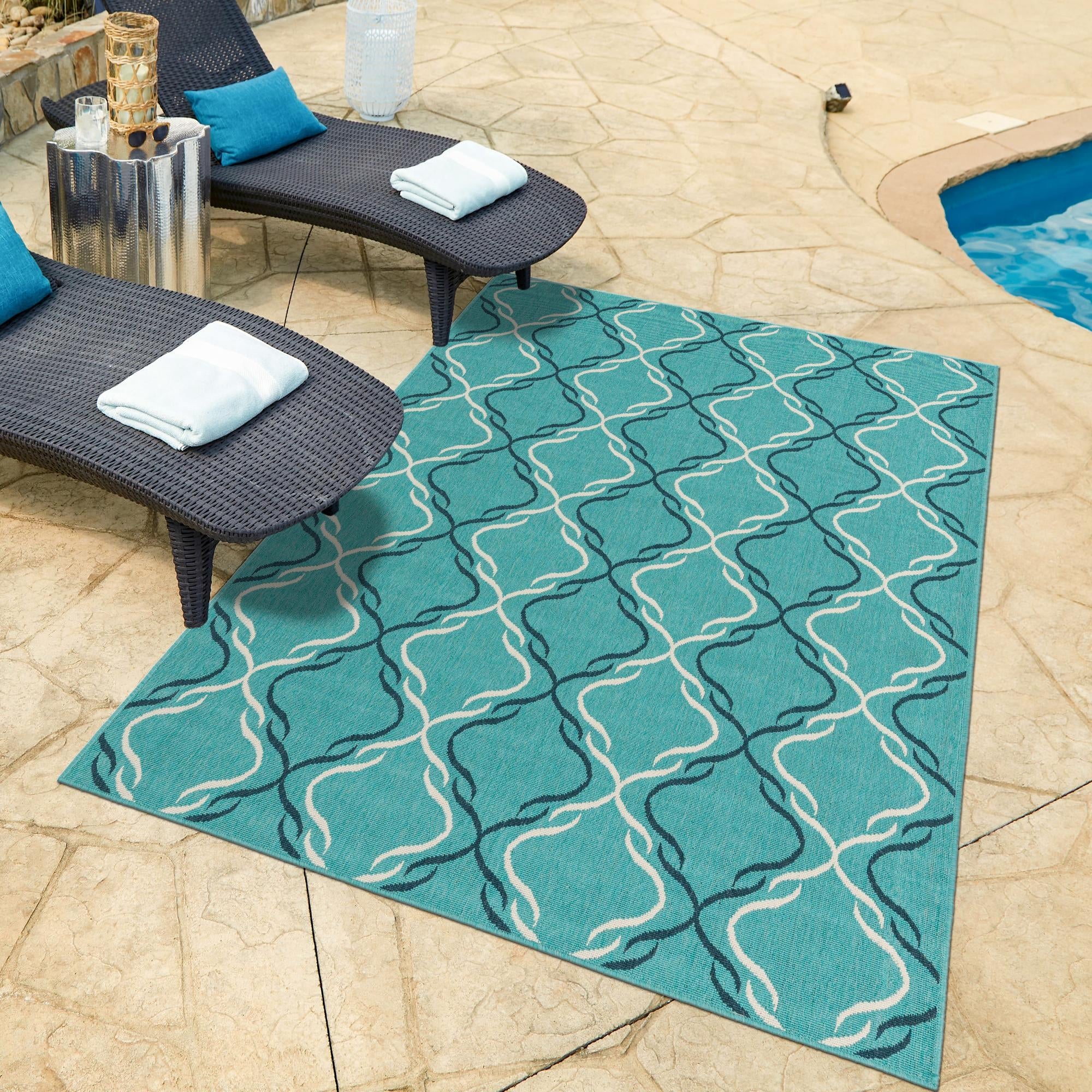 Seaside Lattice Collection Area Rug -  Hastings