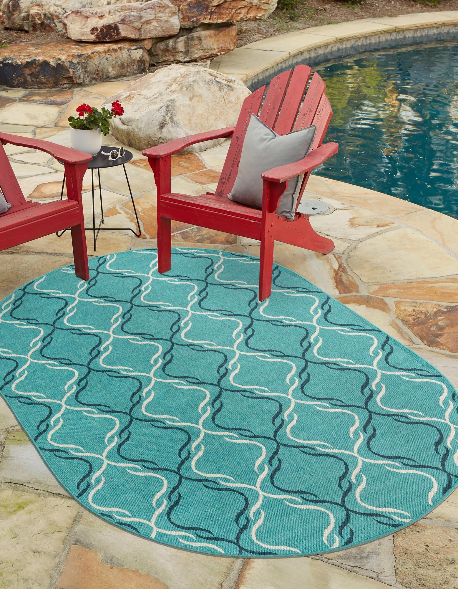 Seaside Lattice Collection Area Rug -  Hastings