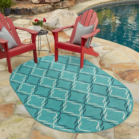 Seaside Lattice Collection Area Rug -  Hastings