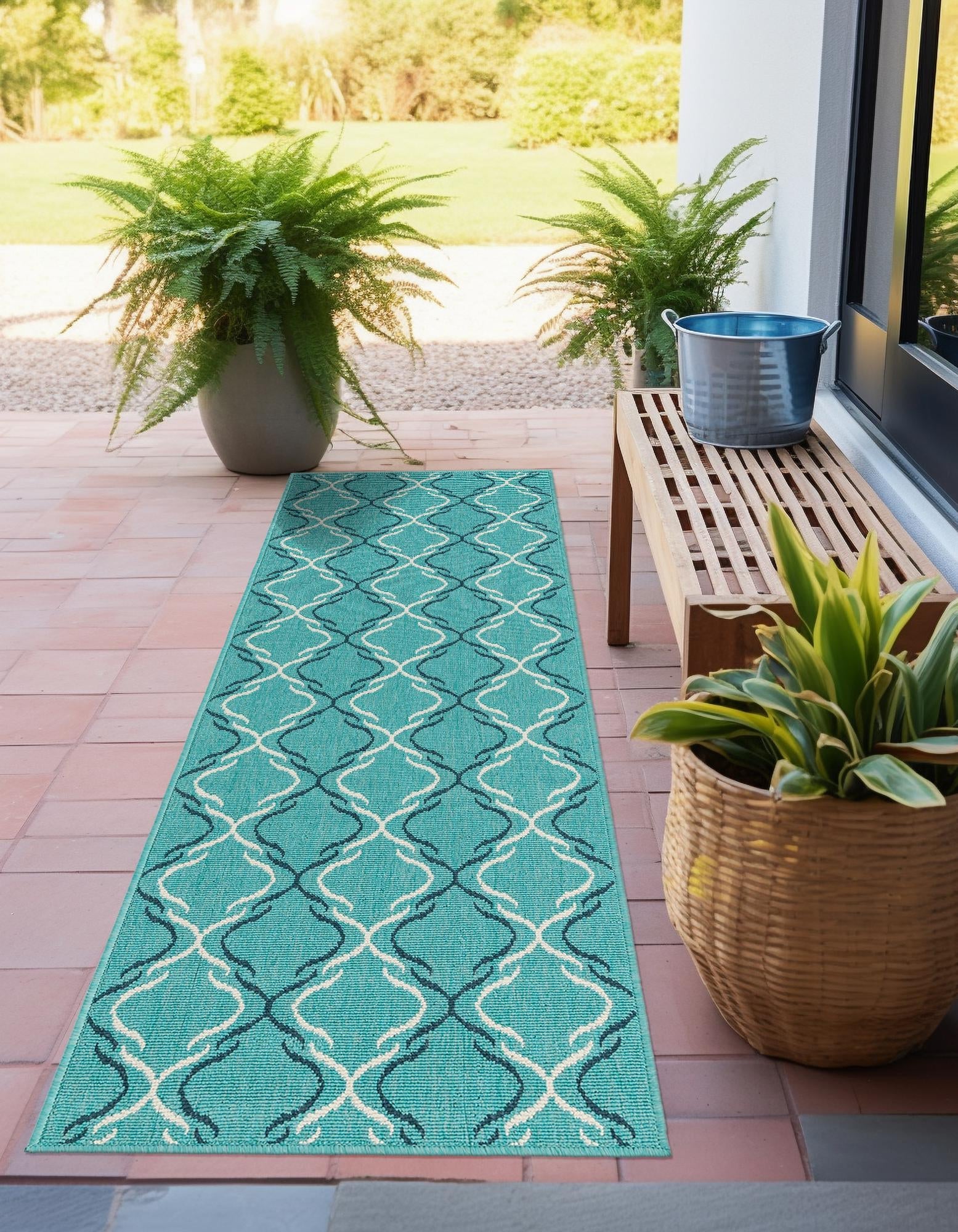 Seaside Lattice Collection Area Rug -  Hastings