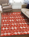 Seaside Lattice Collection Area Rug -  Margate Rectangle Rust Red  lifestyle 37