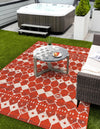 Seaside Lattice Collection Area Rug -  Margate Rectangle Rust Red  lifestyle 43