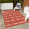 Seaside Lattice Collection Area Rug -  Margate Rectangle Rust Red  lifestyle 90