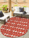 Seaside Lattice Collection Area Rug -  Margate Oval Rust Red  lifestyle 193