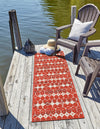 Seaside Lattice Collection Area Rug -  Margate Runner Rust Red  lifestyle 230