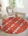 Seaside Lattice Collection Area Rug -  Margate Round Rust Red  lifestyle 137