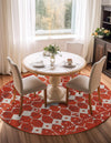 Seaside Lattice Collection Area Rug -  Margate Round Rust Red  lifestyle 210