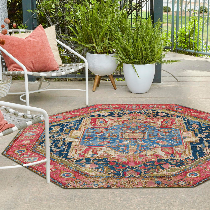 Patio Elegance Collection Area Rug -  Sanctuary Octagon Multi  lifestyle 25