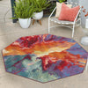 Urban Terrace Collection Area Rug -  Laneway Octagon Multi  lifestyle 80